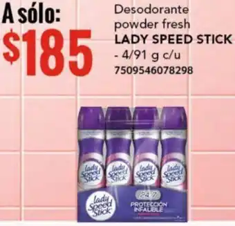 City Club LADY SPEED STICK Desodorante powder fresh 4/91g oferta