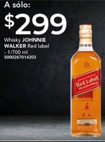 City Club JOHNNIE WALKER Whisky Red label 1/700ml oferta