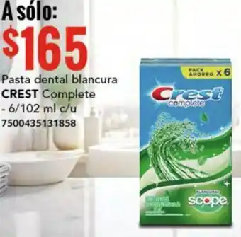 CREST Pasta dental blancura Complete 6/102ml