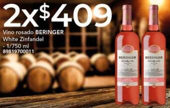 City Club BERINGER Vino rosado White Zinfandel 2x750ml oferta