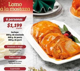 Soriana Híper Lomo a la mostaza 6 personas oferta
