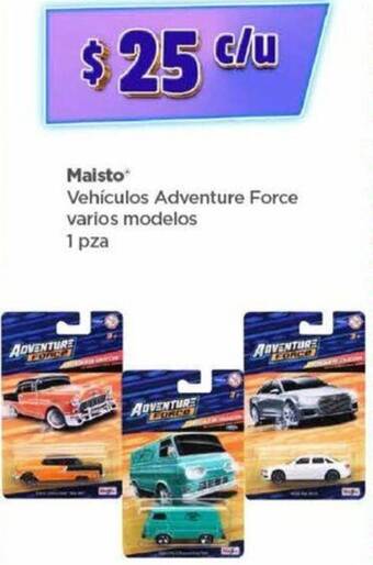 Bodega Aurrerá Maisto Vehículos Adventure Force varios modelos 1 pza oferta