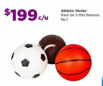 Bodega Aurrerá Athletic Works Pack de 3 Mini Balones No.1 oferta
