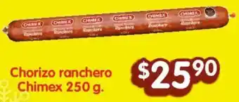 Soriana Híper Chorizo ranchero Chimex 250g oferta