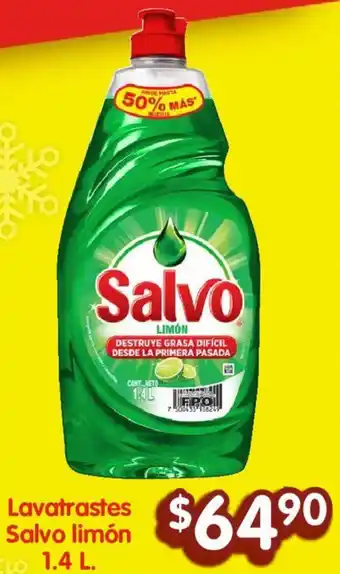 Soriana Híper Lavatrastes Salvo limón 1.4L oferta