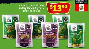 Variedad de aceitunas Valley Foods doypack 180g