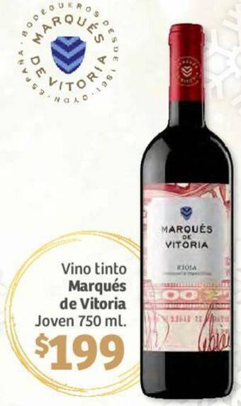 Soriana Híper Vino tinto Marqués de Vitoria Joven 750ml oferta