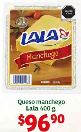 Soriana Híper Queso manchego Lala 400g oferta