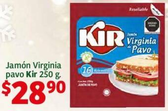 Soriana Híper Jamón Virginia pavo Kir 250g oferta