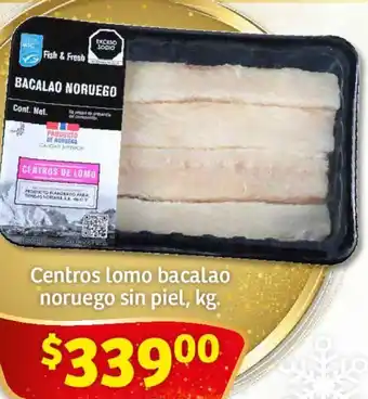 Soriana Híper Centros lomo bacalao noruego sin piel k oferta