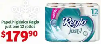 Papel higiénico Regio just one 12 rollos