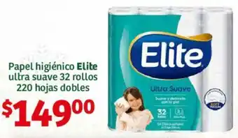 Soriana Híper Papel higiénico Elite ultra suave 32 rollos 220 hojas dobles oferta