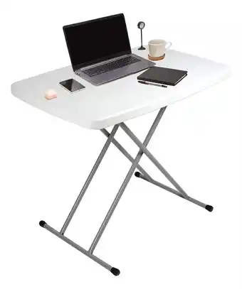 Mercado Libre Mesa plegable de servicio 3 alturas multiusos mesita 77x50cm color blanco oferta