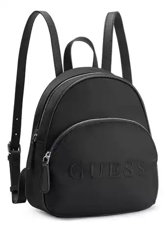 Mercado Libre Mochila guess factory con correas para hombro y asa superior acabado de los herrajes niquel color negro color de la correa de oferta