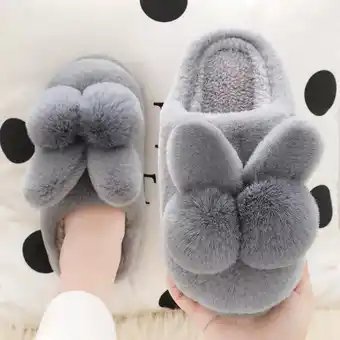 Mercado Libre Pantuflas para mujer antideslizantes peluche conejo oferta