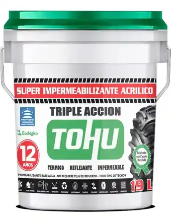 Mercado Libre Super impermeabilizante tohu 12 años original fibratado 20m2 oferta