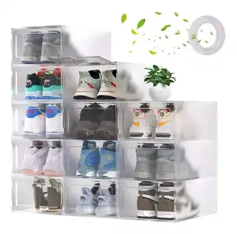 Mercado Libre Cajas organizadoras apilables para zapatos 5 colores 12 pcs oferta