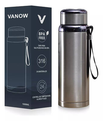 Mercado Libre Termo de acero inoxidable aislado al vacío 1000ml oferta