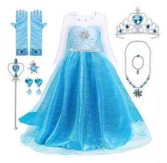Mercado Libre Vestido de princesa biqiqi elsa frozen con accesorios p/niña oferta