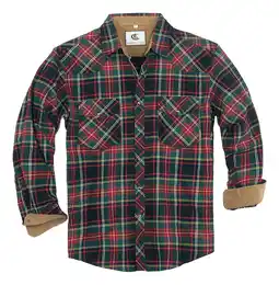 Mercado Libre Camisa de franela a cuadros de manga larga c/botón p/hombre oferta