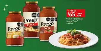 Variedad de salsas de tomate Prego 680 ml