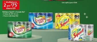 Walmart Express Refresco Squirt o Canada Dry 6 latas de 237 ml x 2 oferta
