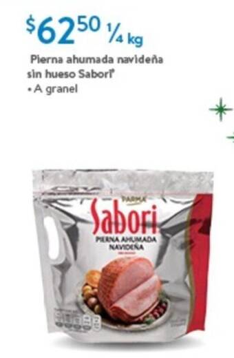 Walmart Express Pierna ahumada navideña sin hueso Sabori 1/4kg oferta