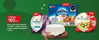 Queso manchego rebanado La Villita o panela artesanal o deslactosado Nochebuena 400 g