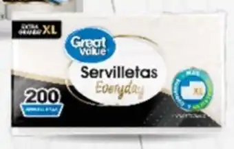 Walmart Express Servilletas Every day Great Value 200 pzas oferta