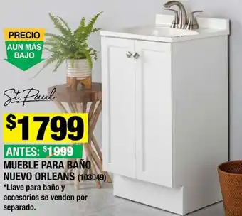 The Home Depot MUEBLE PARA BAÑO NUEVO ORLEANS oferta