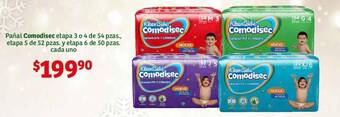 Soriana Híper Pañal Comodisec etapa 3 o 4 de 54 pzas., etapa 5 de 52 pzas. y etapa 6 de 50 pzas. cada uno oferta