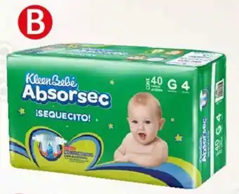 Soriana Híper Pañal Absorsec etapa 4 de 40 pzas. x 2 oferta