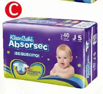 Soriana Híper Pañal Absorsec etapa 5 de 40 pzas. x 2 oferta