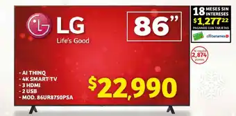 Soriana Híper LG 4K SMART TV 86" oferta