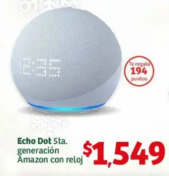 Echo Dot 5ta. generación Amazon con reloj