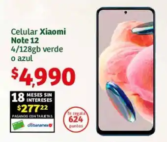 Celular Xiaomi Note 12 4/128gb verde o azul