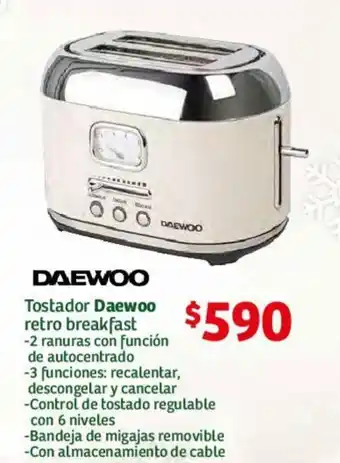 Soriana Híper DAEWOO Tostador retro breakfast oferta