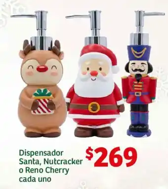Soriana Híper Dispensador Santa, Nutcracker o Reno Cherry cada uno oferta
