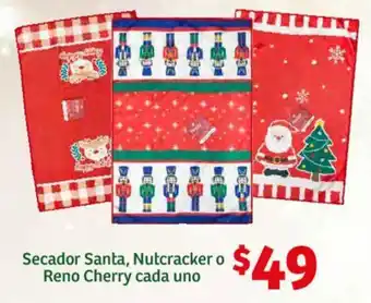 Soriana Híper Secador Santa, Nutcracker o Reno Cherry cada uno oferta