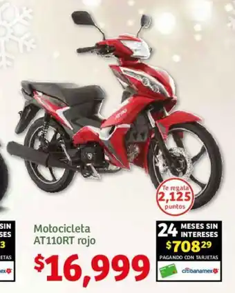 Soriana Híper Motocicleta AT110RT rojo oferta