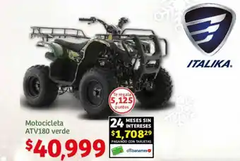 Soriana Híper ITALIKA Motocicleta ATV180 verde oferta