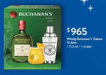 Walmart Whisky Buchanan's Deluxe 12 Años 750 ml + 1 shaker oferta