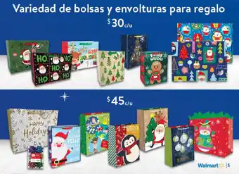 Walmart Variedad de bolsas y envolturas para regalo oferta