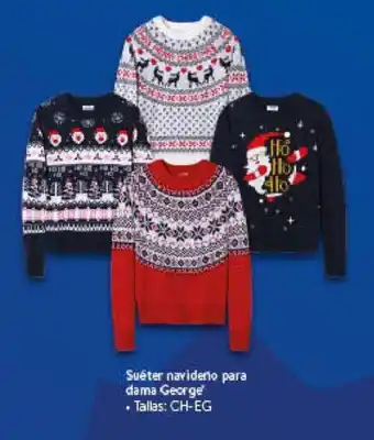 Walmart Suéter navideño para dama George Tallas: CH-EG oferta