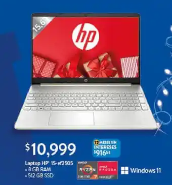 Walmart Laptop HP 15-ef2505 8GB RAM 512GB SSD oferta