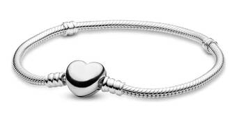 Mercado Libre Pulsera plata para charms cadena serpiente broche corazón oferta
