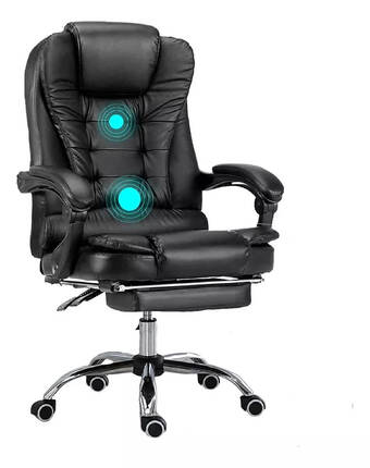 Mercado Libre Silla ejecutiva sillón oficina 2 puntos masajes y reposapies color negro oferta