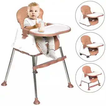 Mercado Libre Slla periquera bebé alta plegable para comer charola 3 en 1 café oferta