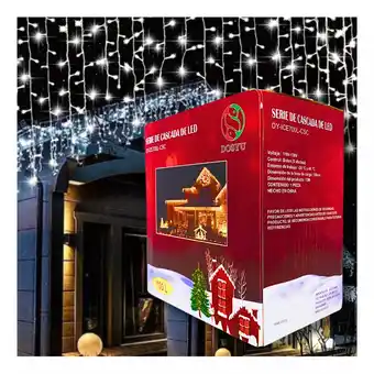 Mercado Libre Serie cascada de 700 luces led 13m luces navideñas adorno color de las luces blanco frio oferta