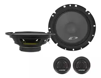 Nuvas bocinas alpine 6.5 altavoces dos vías con componentes color negro